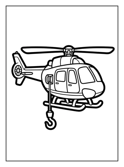 Desenho de Helicóptero de Rescate para colorir