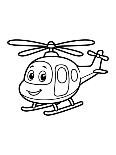Desenho de Helicóptero Sonriente para colorir