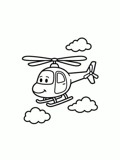 Desenho de Helicóptero Volando para colorir