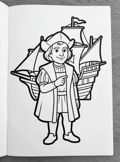 Desenho de Cristóbal Colón para colorir