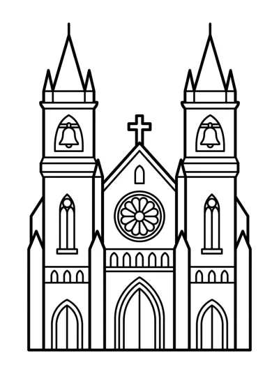 Desenho de Catedral para colorir