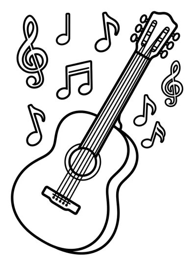 Desenho de Guitarra para colorir