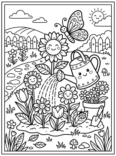 Desenho de Jardín Florido para colorir