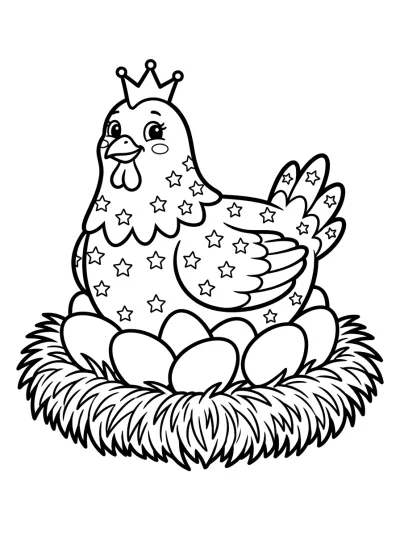 Desenho de Galinha dos Ovos de Ouro para colorir