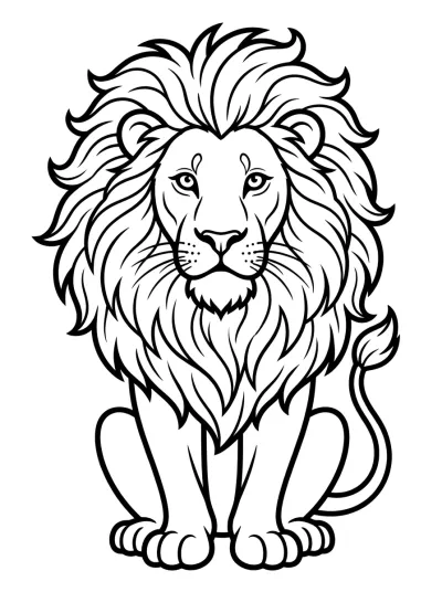 Desenho de León con Melena para colorir