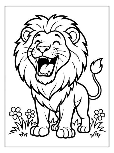 Desenho de León Rugiendo para colorir