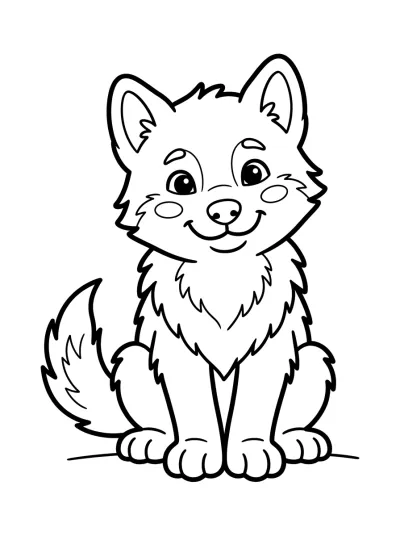 Desenho de Cachorro de Lobo para colorir