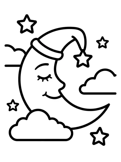 Desenho de Crescent Moon para colorir