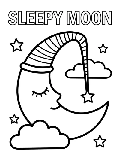 Desenho de Sleepy Moon para colorir