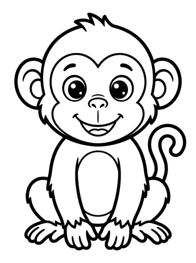 Desenho de Macaquinho Bebe para colorir
