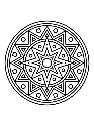 Desenho de Mandala Estrella para colorir