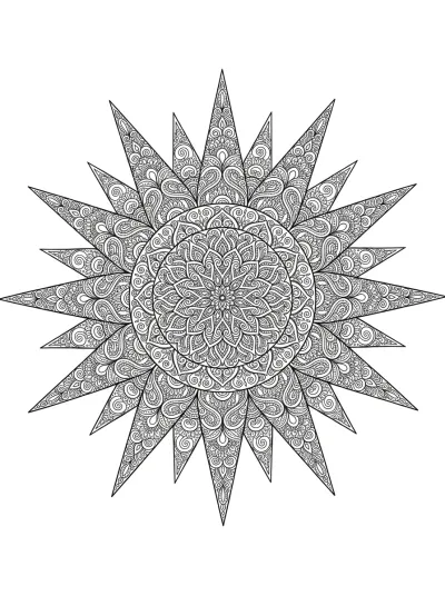 Desenho de Mandala del Sol para colorir