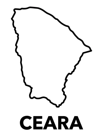 Desenho de Mapa do Ceará para colorir