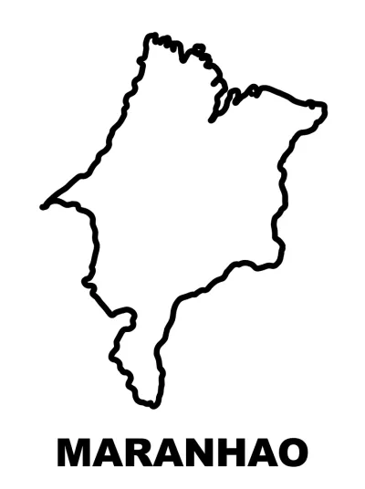 Desenho de Mapa do Maranhão para colorir