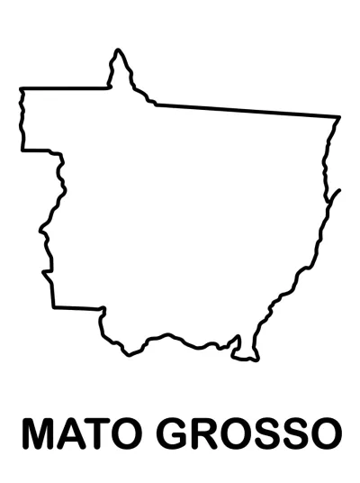 Desenho de Mapa de Mato Grosso para colorir