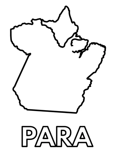 Desenho de Mapa do Pará para colorir