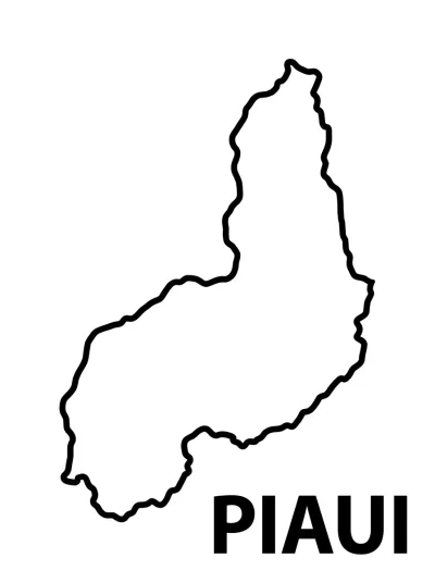 Desenho de Mapa do Piauí para colorir