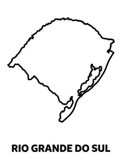 Desenho de Mapa do Rio Grande do Sul para colorir