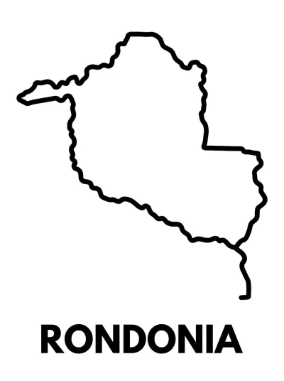 Desenho de Mapa de Rondônia para colorir