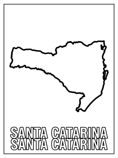 Desenho de Mapa de Santa Catarina para colorir