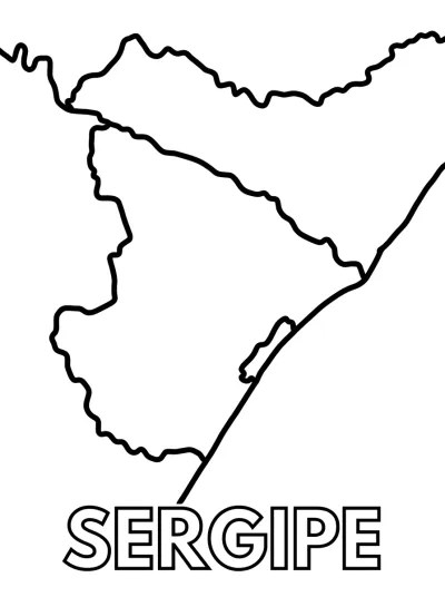 Desenho de Mapa de Sergipe para colorir