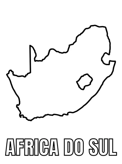 Desenho de Mapa de Sudáfrica para colorir