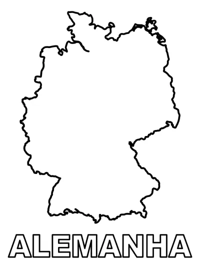Desenho de Mapa da Alemanha para colorir