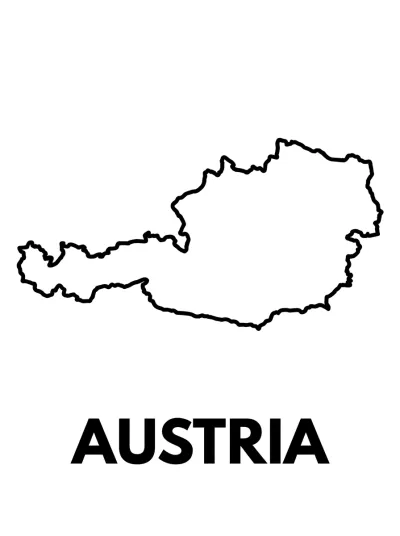 Desenho de Mapa de Austria para colorir