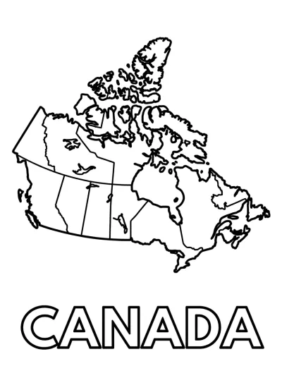 Desenho de Mapa do Canadá para colorir