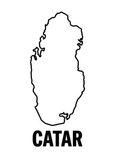 Desenho de Mapa de Catar para colorir