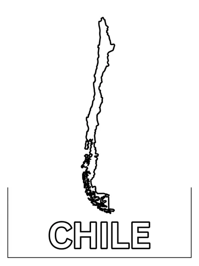 Desenho de Mapa de Chile para colorir