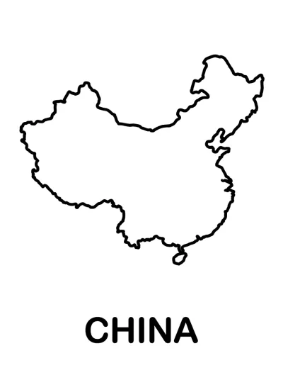 Desenho de Mapa da China para colorir
