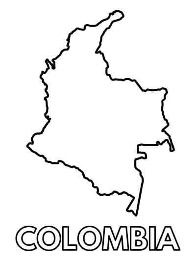 Desenho de Mapa de Colombia para colorir