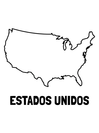 Desenho de Mapa dos Estados Unidos para colorir