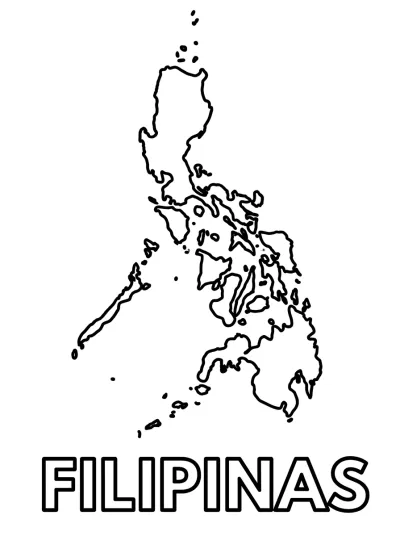 Desenho de Mapa de Filipinas para colorir