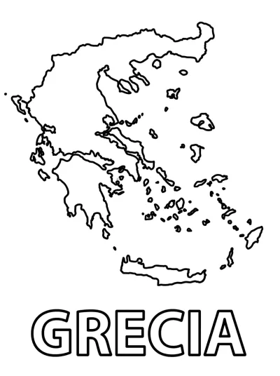 Desenho de Mapa de Grecia para colorir