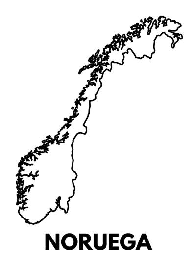 Desenho de Mapa de Noruega para colorir