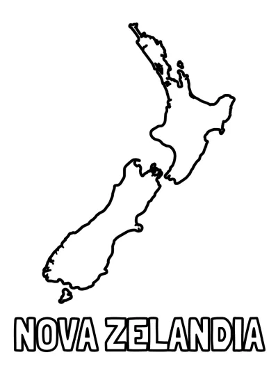 Desenho de Mapa de Nueva Zelanda para colorir
