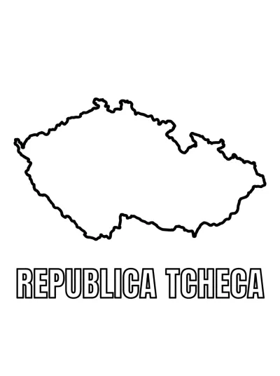 Desenho de Mapa de República Checa para colorir