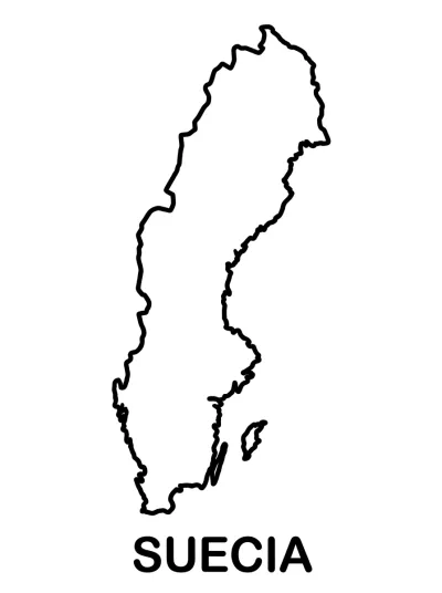 Desenho de Mapa da Suécia para colorir