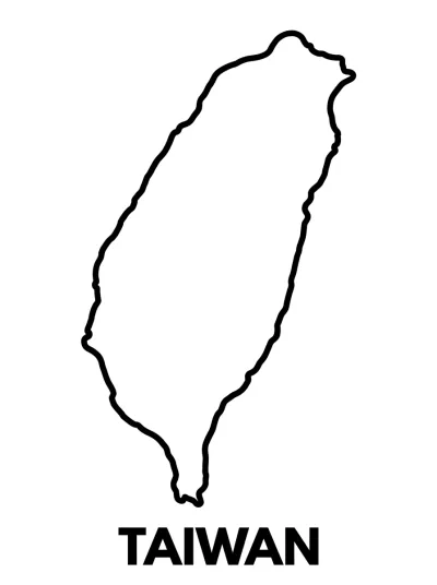 Desenho de Mapa de Taiwan para colorir