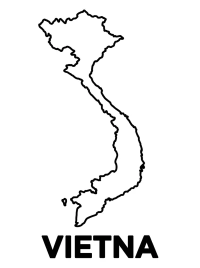 Desenho de Mapa de Vietnam para colorir