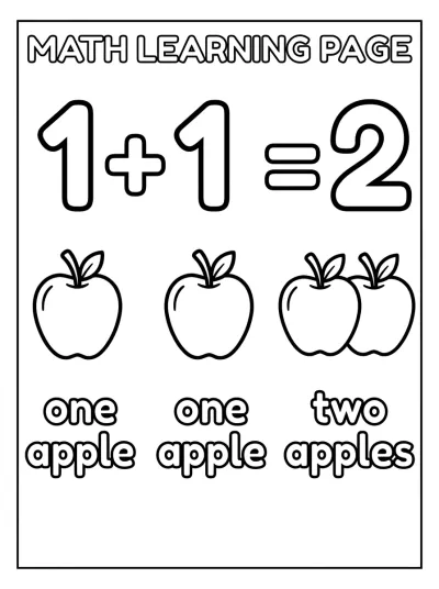 Desenho de Suma con Manzanas para colorir