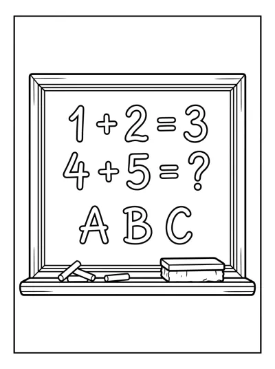 Desenho de Pizarra de Matemáticas para colorir