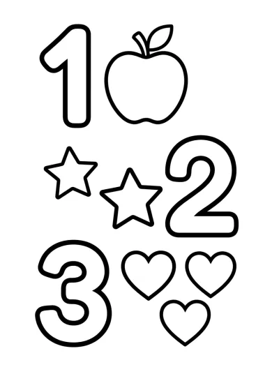 Desenho de Números para Contar para colorir