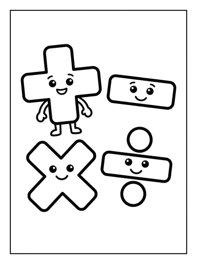 Desenho de Símbolos Matemáticos para colorir