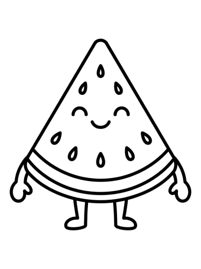 Desenho de Sandía Sonriente para colorir