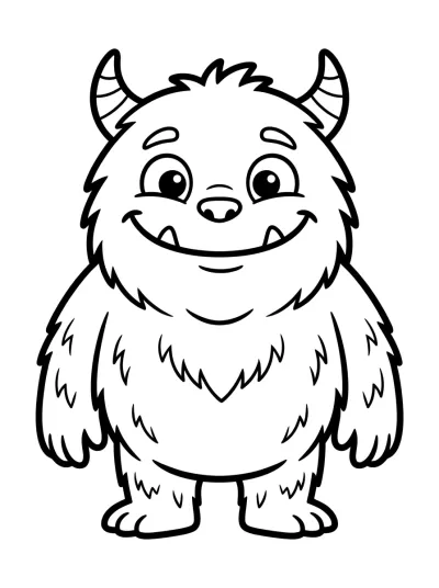 Desenho de Monstruito con Cuernos para colorir