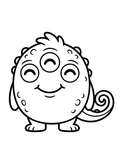 Desenho de Monstruito de Tres Ojos para colorir