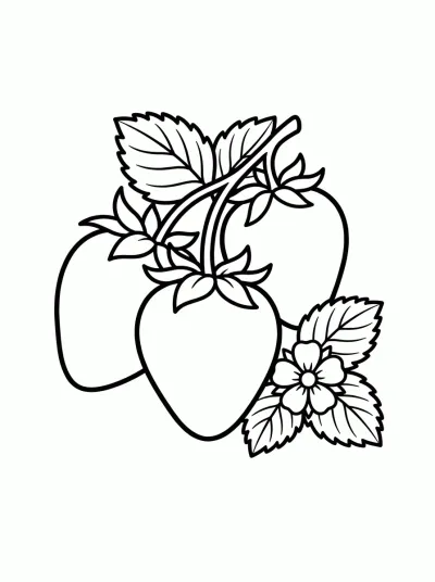 Desenho de Dos Fresas para colorir